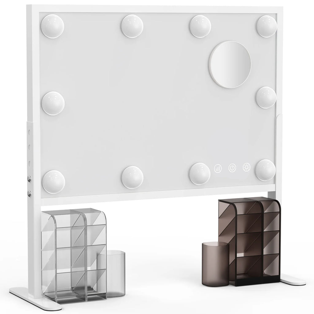 BESTOPE PRO Vanity Mirror with Lights, 23.6'' x 22.4'' Height Adjustable Makeup Hollywood Mirror with 3 Color Modes, 10X Magnifi