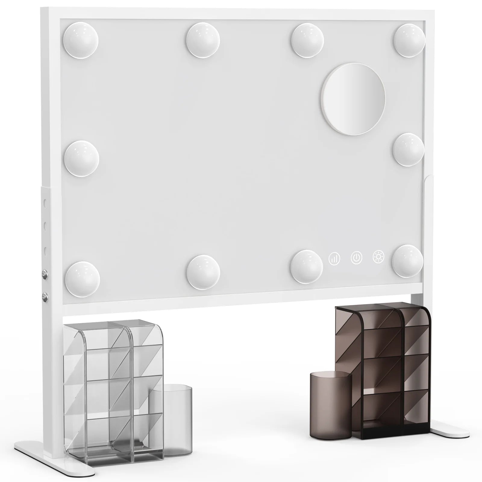BESTOPE PRO Vanity Mirror with Lights, 23.6'' x 22.4'' Height Adjustable Makeup Hollywood Mirror with 3 Color Modes, 10X Magnifi