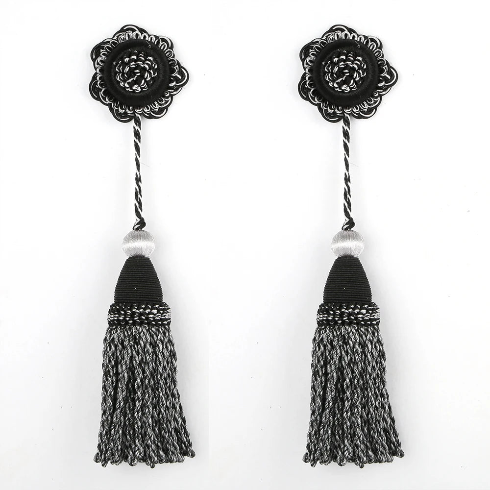 2Pieces Tassels Hanging Rope Curtain Accessories DIY Sewing Craft Fringe Trim Key Tassel for Bag Home Decor Fringed Gift