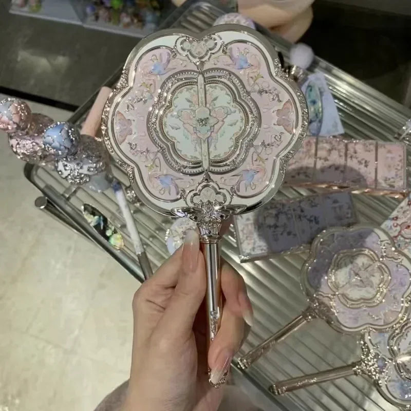 Flower Knows Butterfly Cloud Shoulder Holding Mirror Holding National Style Classical Princess Mirror