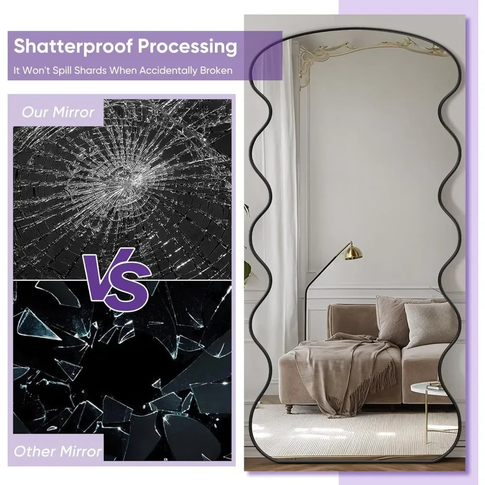 Arched Full Length Mirror, 76"x34" Floor Mirror Freestanding, Floor Standing Mirror Full Body Mirror with Stand for Bedroom