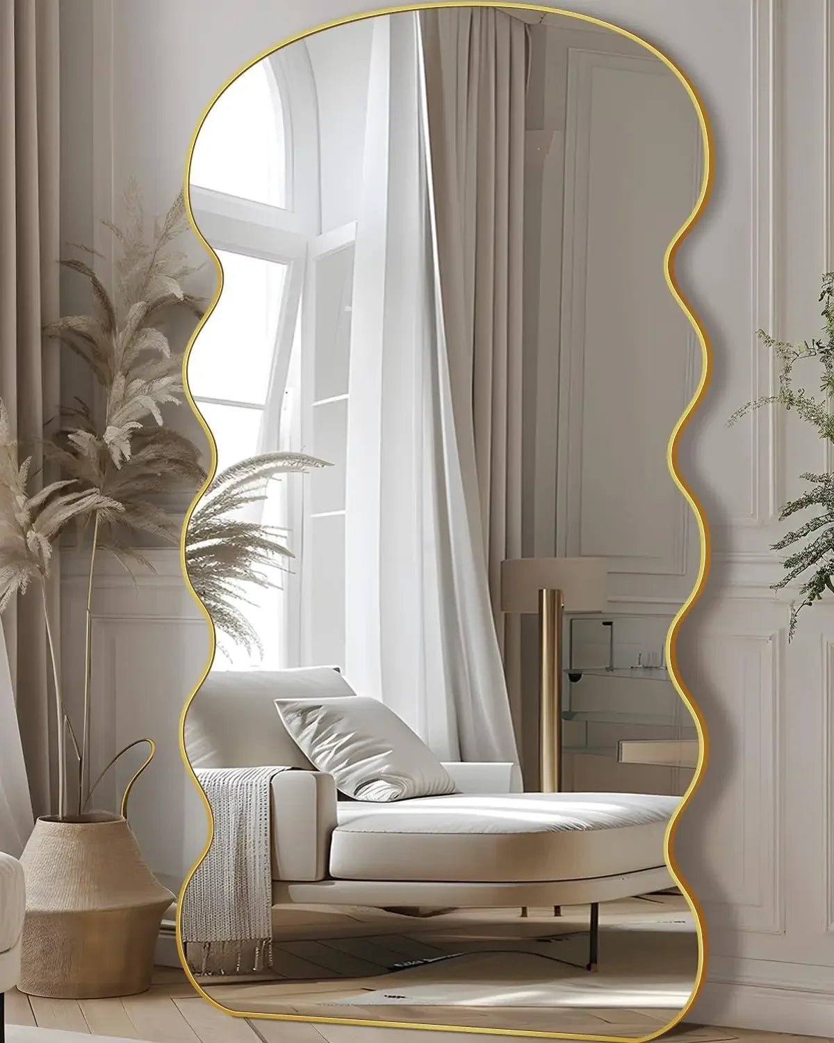 Arched Full Length Mirror, 76"x34" Floor Mirror Freestanding, Floor Standing Mirror Full Body Mirror with Stand for Bedroom