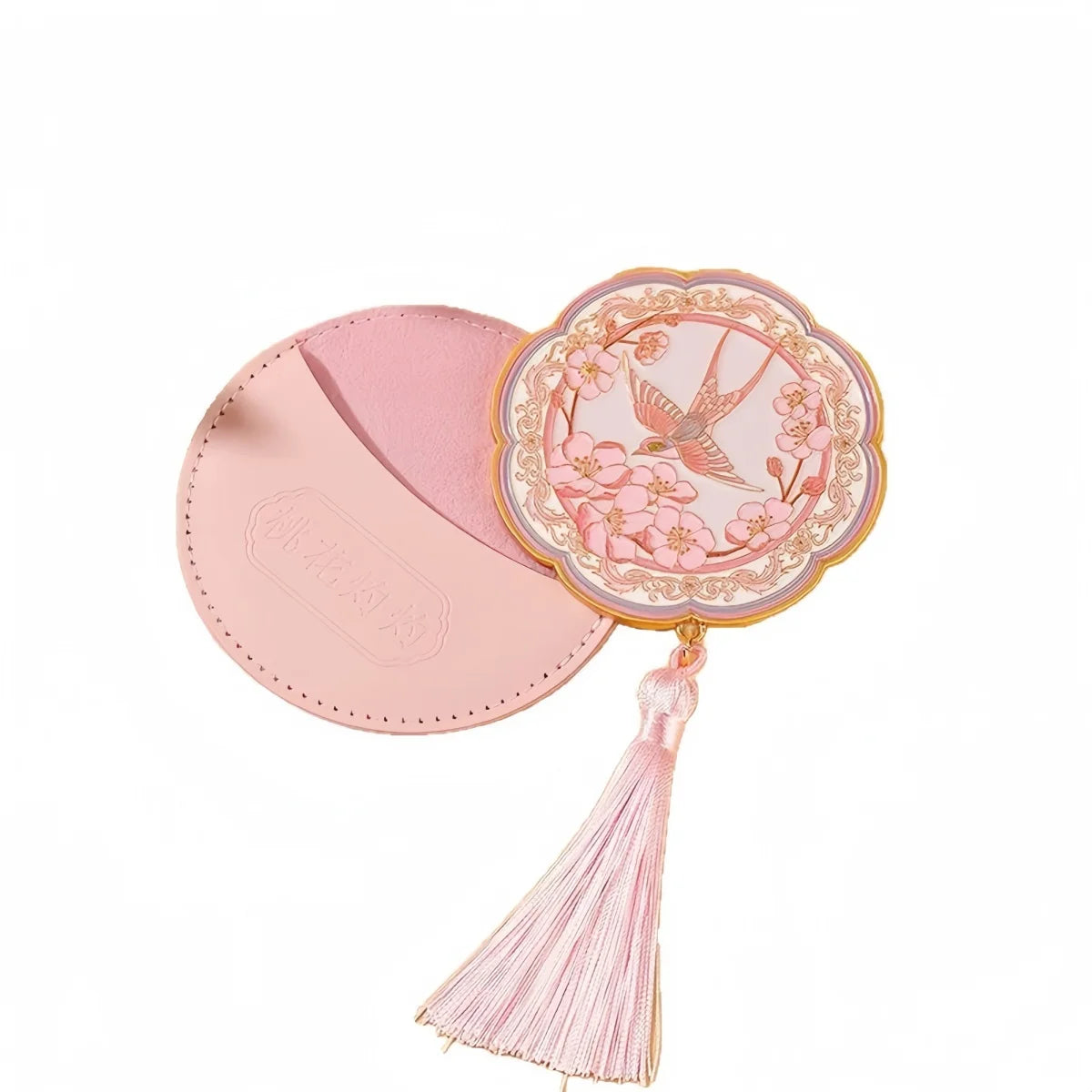 Chinese style tassel handheld makeup mirror for women luxurious gift box Holiday Gift for Women reapply makeup