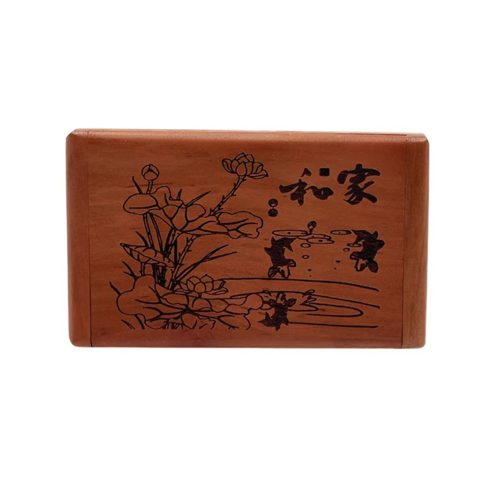 Durable 2 in 1 Wooden Comb Mirror Set Mini Peachwood Makeup Mirror Rectangle Vintage Foldable Pocket Mirror Girl Lady