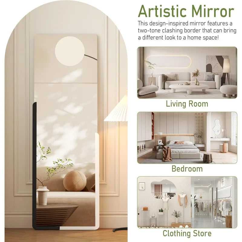 Full Length Floor Mirror, 63"x20" Standing Mirror, Full Body Mirror, Stand Up Mirror for Bedroom, Simple Modern Large