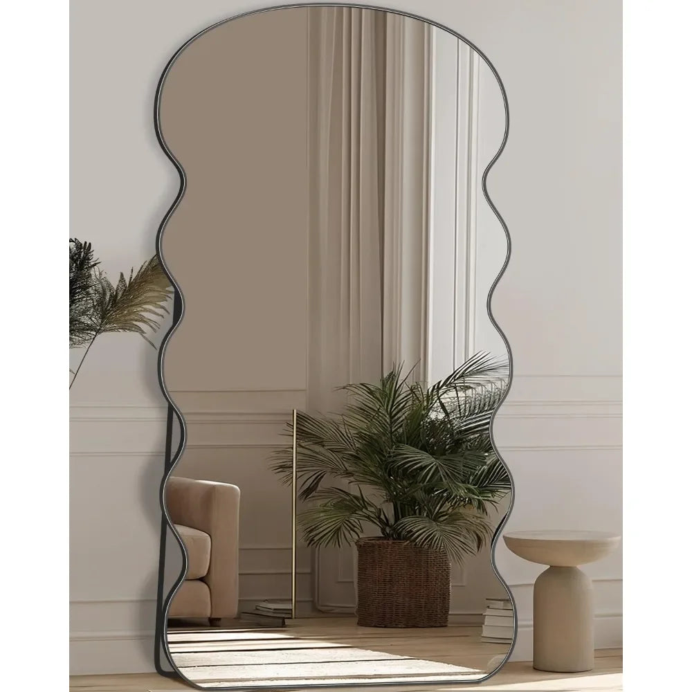 Arched Full Length Mirror, 76"x34" Floor Mirror Freestanding, Floor Standing Mirror Full Body Mirror with Stand for Bedroom