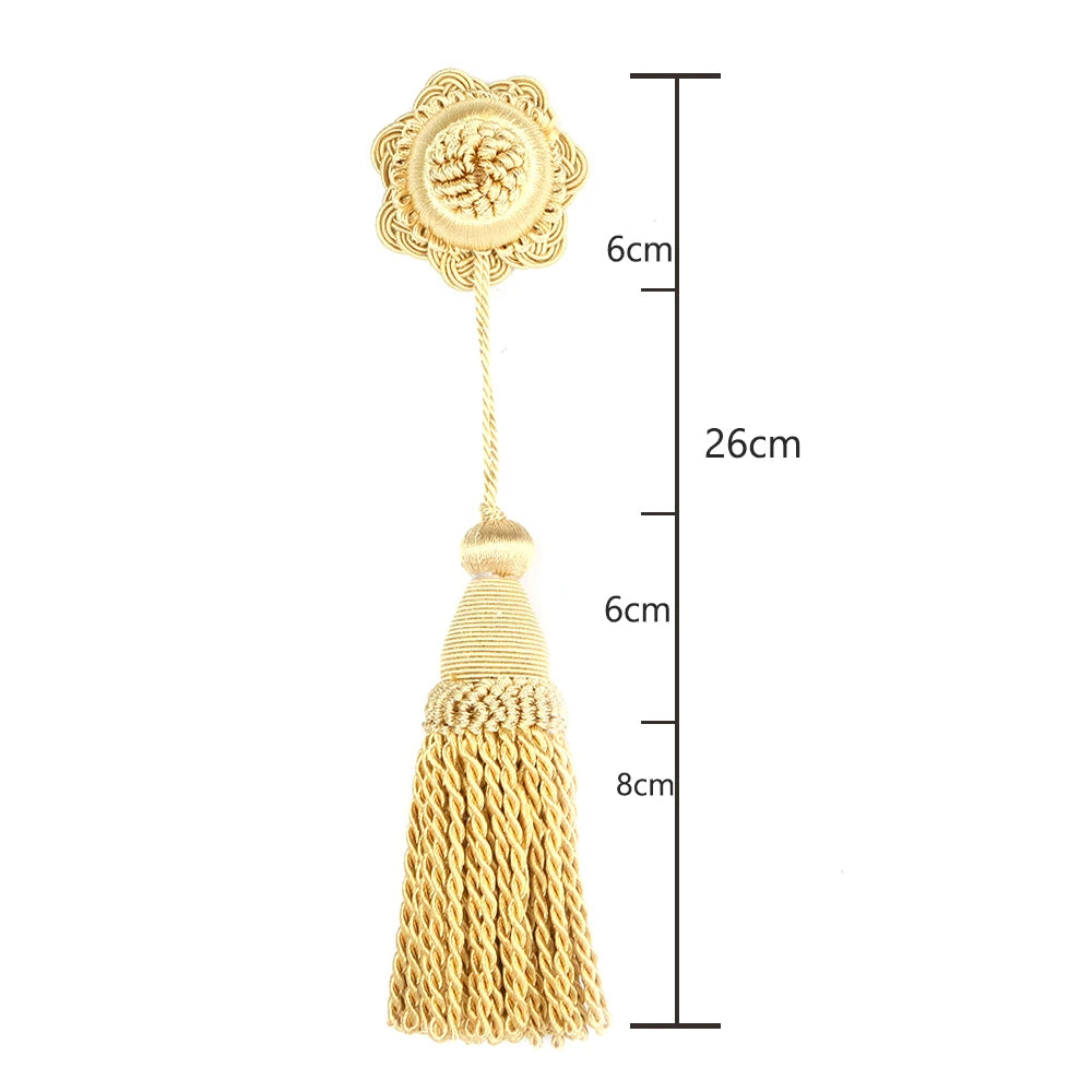 2Pieces Tassels Hanging Rope Curtain Accessories DIY Sewing Craft Fringe Trim Key Tassel for Bag Home Decor Fringed Gift