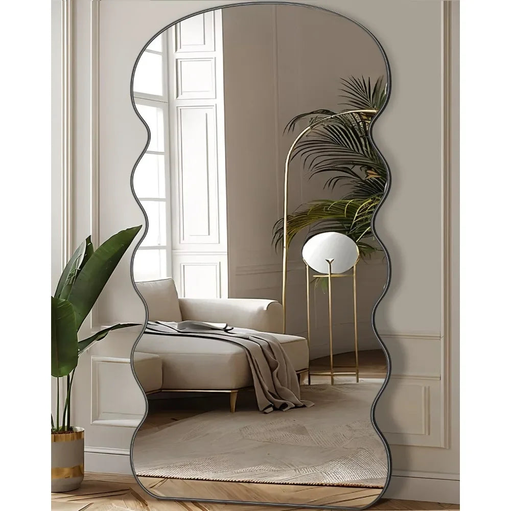 Arched Full Length Mirror, 76"x34" Floor Mirror Freestanding, Floor Standing Mirror Full Body Mirror with Stand for Bedroom