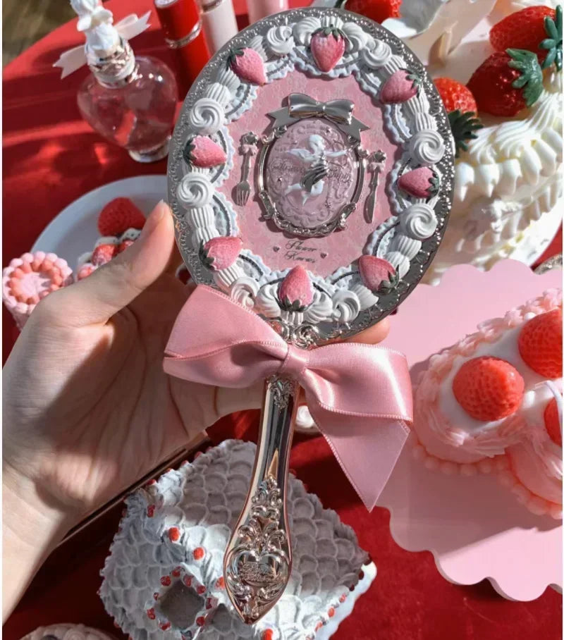 Flower Knows Butterfly Cloud Shoulder Holding Mirror Holding National Style Classical Princess Mirror