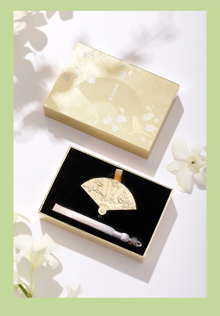 Hexi Forbidden City Folding Fan Balm Solid Lasting Light Fragrance