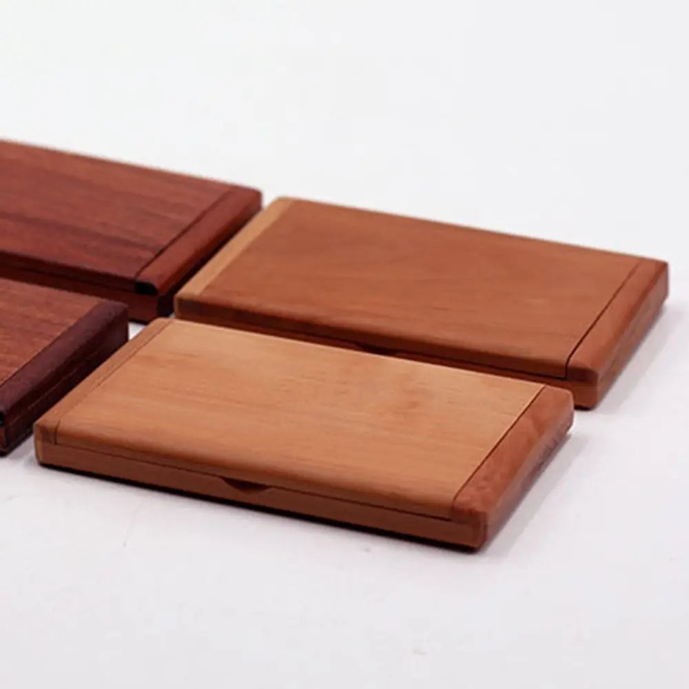 Durable 2 in 1 Wooden Comb Mirror Set Mini Peachwood Makeup Mirror Rectangle Vintage Foldable Pocket Mirror Girl Lady