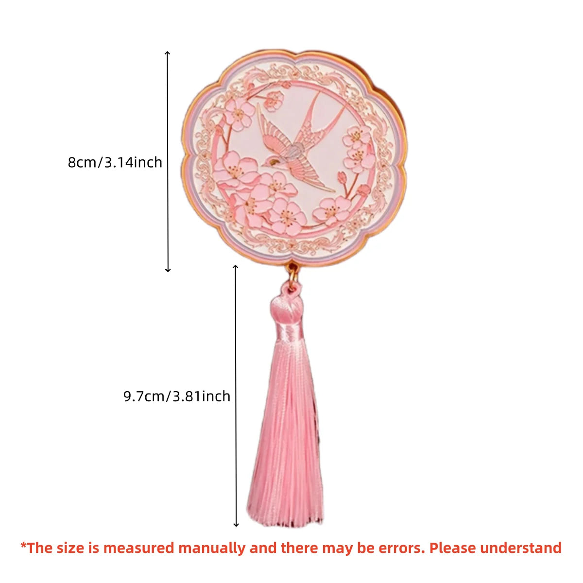 Chinese style tassel handheld makeup mirror for women luxurious gift box Holiday Gift for Women reapply makeup
