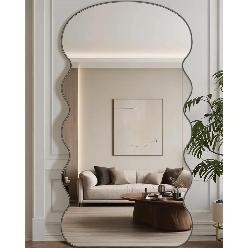 Arched Full Length Mirror, 76"x34" Floor Mirror Freestanding, Floor Standing Mirror Full Body Mirror with Stand for Bedroom