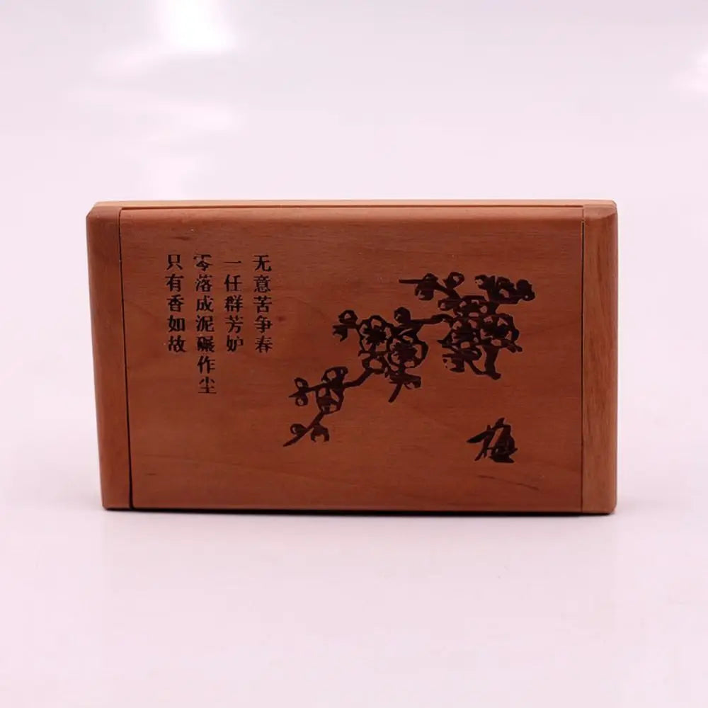 Durable 2 in 1 Wooden Comb Mirror Set Mini Peachwood Makeup Mirror Rectangle Vintage Foldable Pocket Mirror Girl Lady