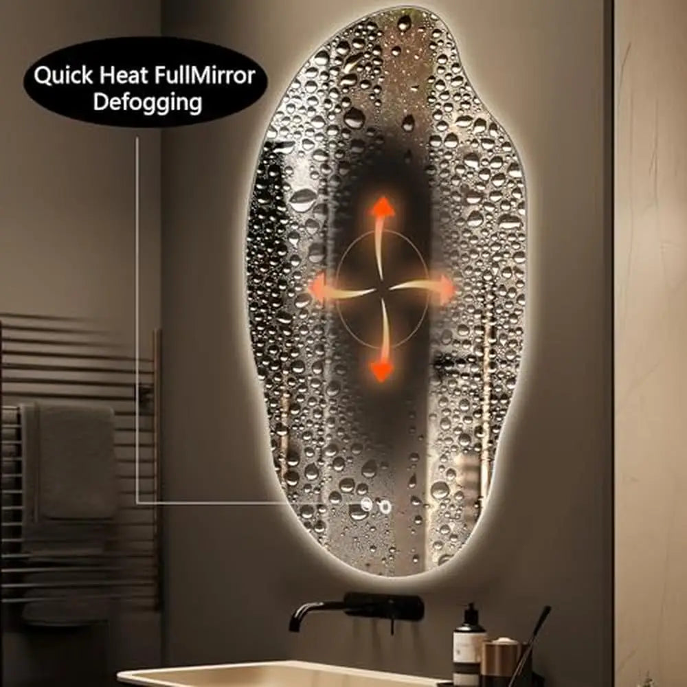 LED Bathroom Vanity Mirror Anti-Fog 25 x 35 Inch 3 Colors Dimmable Light Easy Install Waterproof IP 54 Long Service Life Silver