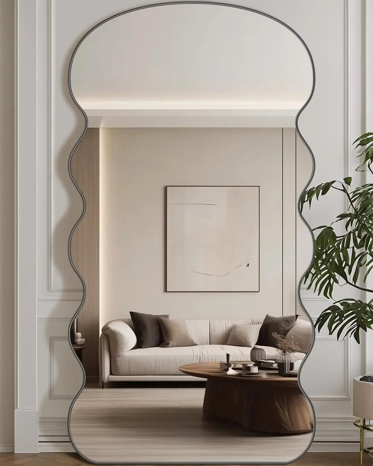 Arched Full Length Mirror, 76"x34" Floor Mirror Freestanding, Floor Standing Mirror Full Body Mirror with Stand for Bedroom