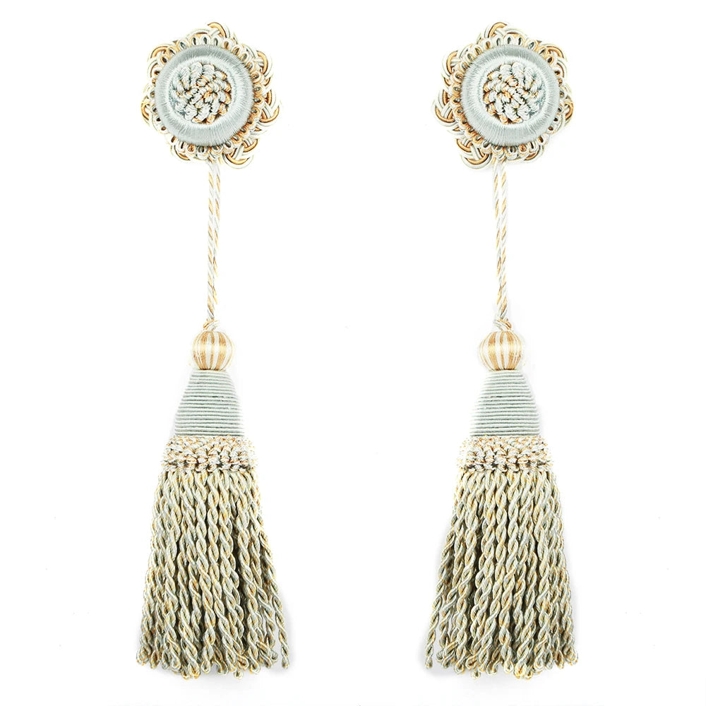 2Pieces Tassels Hanging Rope Curtain Accessories DIY Sewing Craft Fringe Trim Key Tassel for Bag Home Decor Fringed Gift