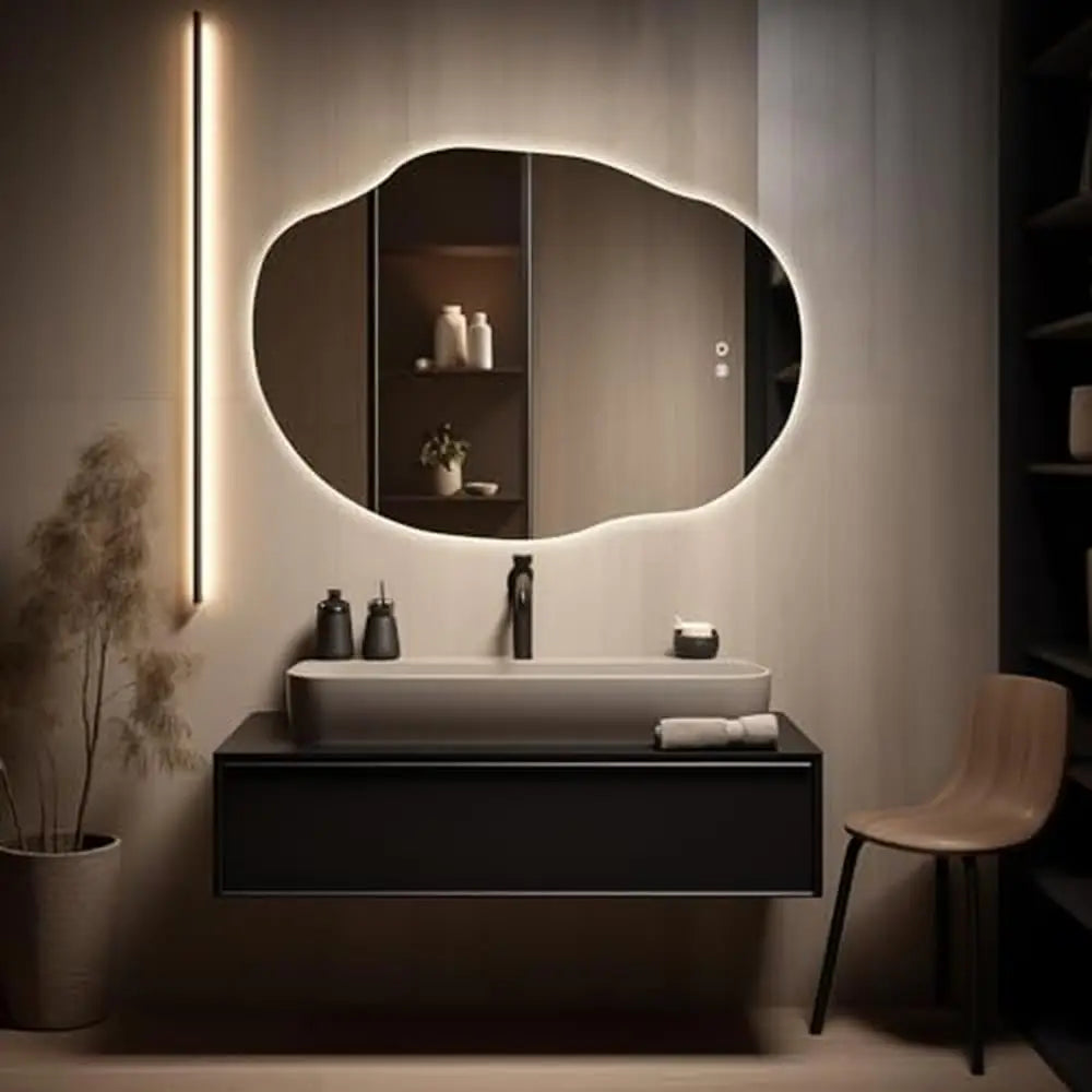 LED Bathroom Vanity Mirror Anti-Fog 25 x 35 Inch 3 Colors Dimmable Light Easy Install Waterproof IP 54 Long Service Life Silver