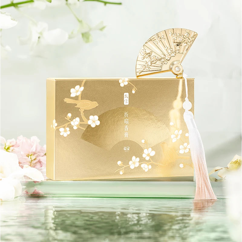 Hexi Forbidden City Folding Fan Balm Solid Lasting Light Fragrance