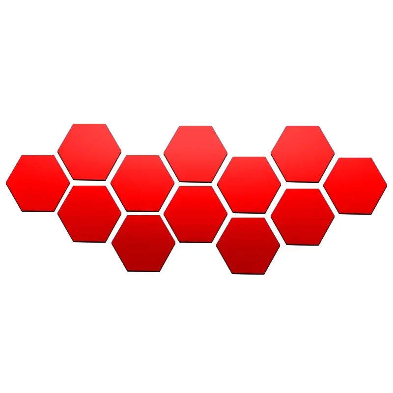 12pcs 3D Hexagon Mirror Wall Sticker Rose Gold DIY TV Background Living Room Stickers Wall Decor Bedroom Bathroom Home Decor