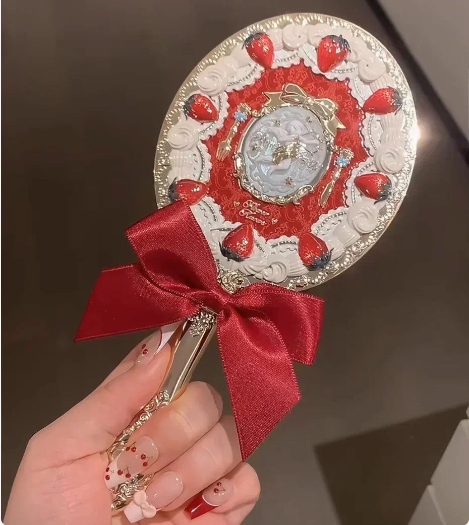 Flower Knows Butterfly Cloud Shoulder Holding Mirror Holding National Style Classical Princess Mirror