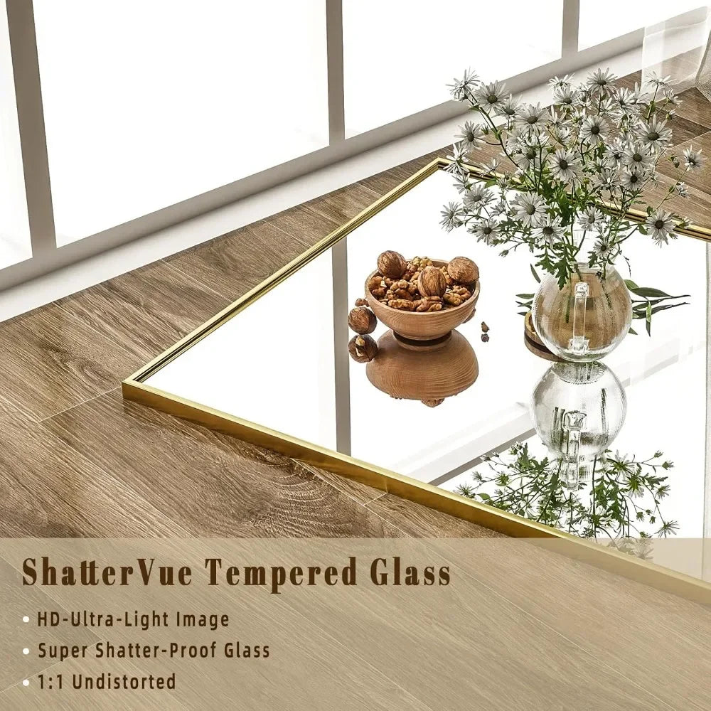 77"x38" Rectangle Full Body Floor Mirrors, Full Length Mirror Hanging or Leaning, Aluminum Alloy Frame Wall Mirror